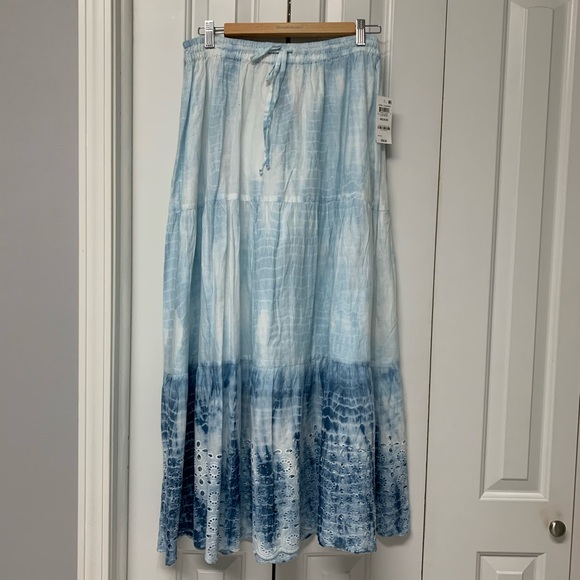 NWT - blue tie dye - boho skirt